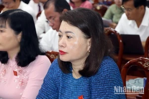 Đồng chí Nguyễn Thị Giang Hương tại kỳ họp Hội đồng nhân dân tỉnh Đồng Nai, tháng 4/2024.
