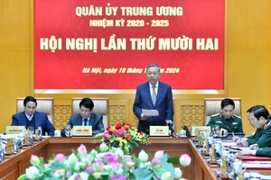 Tổng Bí thư Tô Lâm, Bí thư Quân ủy Trung ương phát biểu tại hội nghị. (Ảnh: ĐĂNG KHOA)