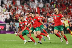 Maroc làm nên lịch sử khi lần đầu tiên tiến vào tứ kết một kỳ World Cup. (Ảnh: FIFA)