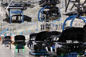 Xưởng lắp ráp ô-tô hiện đại của hãng Mercedes-Benz ở Sindelfingen, Đức, ngày 4/3/2024. (Ảnh: Reuters) 