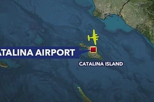 Bản đồ hiển thị vị trí của sân bay đảo Catalina. (Nguồn: KTLA)