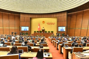 Bộ trưởng Lao động - Thương binh và Xã hội Đào Ngọc Dung, thừa ủy quyền của Thủ tướng Chính phủ trình bày Báo cáo kết quả thực hiện các mục tiêu quốc gia về bình đẳng giới năm 2023. (Ảnh: Đăng Khoa) 
