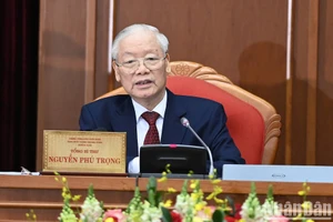 Tổng Bí thư Nguyễn Phú Trọng chủ trì và phát biểu khai mạc Hội nghị. Ảnh: ĐĂNG KHOA