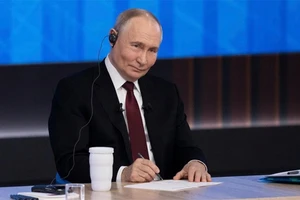 Tổng thống Nga Vladimir Putin trong cuộc họp báo thường niên cuối năm tại Moskva, ngày 19/12/2024. (Ảnh: THX/TTXVN)