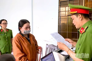 Cơ quan Công an khởi tố, bắt tạm giam bị can Lâm Thị Tám. (Ảnh TRỌNG NGUYỄN).