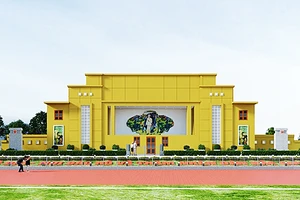 Phối cảnh tổng thể Dự án tu bổ, tôn tạo di tích lịch sử quốc gia Khán đài B Sân vận động Bắc Giang. 