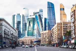 Khu phức hợp Moscow City nổi bật giữa thủ đô của Nga. Ảnh: THE MOSCOW TIMES