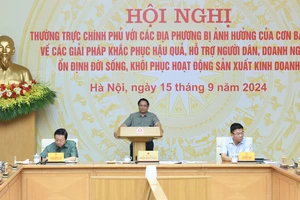 [Ảnh] Hội nghị Thường trực Chính phủ với các địa phương về khắc phục hậu quả bão số 3