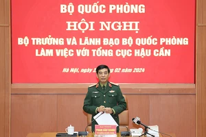 Đại tướng Phan Văn Giang phát biểu tại buổi làm việc.