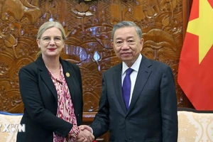 Chủ tịch nước Tô Lâm tiếp Đại sứ Thụy Điển Ann Mawe đến chào từ biệt. (Ảnh: TTXVN)