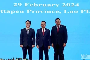 Các Trưởng SOM Campuchia, Lào, Việt Nam tại Hội nghị. Ảnh: TRỊNH DŨNG
