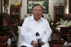 Nguyên Tổng Bí thư, Chủ tịch nước Lào Bounnhang Vorachith. (Ảnh: Trịnh Dũng)
