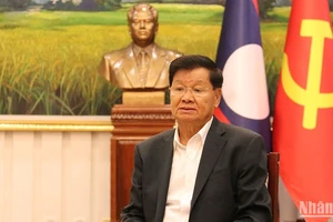 Tổng Bí thư, Chủ tịch nước Lào Thongloun Sisoulith. (Ảnh: TRỊNH DŨNG)