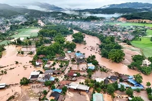 Nhiều địa phương Bắc Lào bị lũ lụt nghiêm trọng. Ảnh: Cộng tác viên