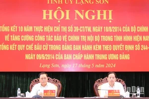 Lãnh đạo Ban thường vụ Tỉnh ủy Lạng Sơn chủ trì Hội nghị tổng kết 10 năm thực hiện Chỉ thị số 29 của Bộ Chính trị.