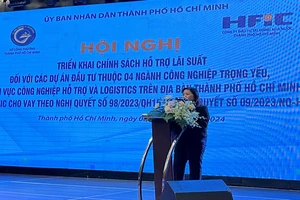 Phó Giám đốc Sở Công thương Thành phố Hồ Chí Minh Nguyễn Thị Kim Ngọc phát biểu tại hội nghị.