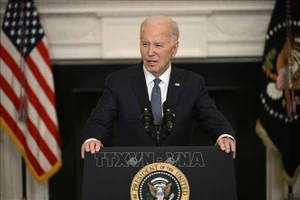 Tổng thống Mỹ Joe Biden công bố đề xuất mới của Israel về thỏa thuận ngừng bắn ở Gaza, tại Nhà Trắng ngày 31/5/2024. (Ảnh: AFP/TTXVN)