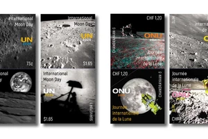 Liên hợp quốc phát hành tem kỷ niệm Ngày quốc tế Mặt trăng. (Ảnh: unstamps.org)
