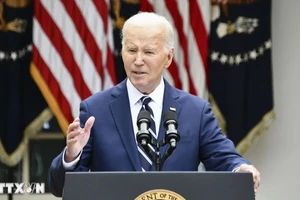 Tổng thống Mỹ Joe Biden phát biểu tại Nhà Trắng ở Washington DC., ngày 14/5/2024. (Ảnh: Kyodo/TTXVN)