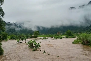 Mưa lớn gây ngập lụt tại huyện Lâm Bình, tỉnh Tuyên Quang.