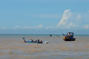 Một tàu cá bị chìm. (Ảnh minh họa)