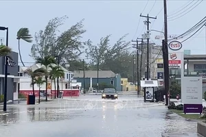 Bão Beryl đổ bộ gây ngập lụt tại Bridgetown, Barbados ngày 1/7/2024. (Ảnh: Reuters/TTXVN)
