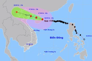 Vị trí và hướng di chuyển của bão số 3. (Nguồn: nchmf.gov.vn)