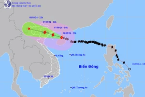 Vị trí và hướng di chuyển của bão số 3. (Nguồn: nchmf.gov.vn)