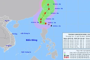 Vị trí và hướng di chuyển của bão Krathon. (Nguồn: nchmf.gov.vn)