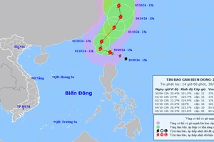 Vị trí và hướng di chuyển của bão Krathon. (Nguồn: nchmf.gov.vn)