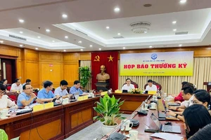 Các đại biểu tại cuộc họp báo.