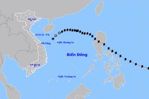 Áp thấp nhiệt đới tiếp tục suy yếu và tan dần. (Nguồn: nchmf.gov.vn)