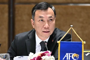 Chủ tịch VFF Trần Quốc Tuấn làm Trưởng đoàn AFC tại Vòng chung kết U23 châu Á 2024. (Ảnh: AFC)