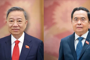 Chủ tịch nước Tô Lâm (bên phải) và Chủ tịch Quốc hội Trần Thanh Mẫn.
