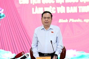 Chủ tịch Quốc hội Trần Thanh Mẫn phát biểu ý kiến tại cuộc làm việc.