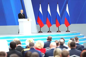 Tổng thống Nga Putin đọc Thông điệp Liên bang trước Quốc hội Liên bang Nga. (Ảnh: kremlin.ru)