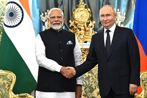 Tổng thống Nga Vladimir Putin và Thủ tướng Narendra Modi tại Moskva. (Ảnh: Kremlin.ru)
