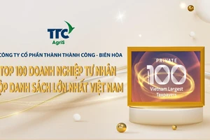 TTC AgriS thuộc PRIVATE 100 – Danh sách các doanh nghiệp tư nhân đóng góp ngân sách lớn nhất, do CafeF xây dựng và lần đầu tiên công bố tại Việt Nam