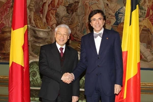 Tổng Bí thư Nguyễn Phú Trọng và Thủ tướng Vương quốc Bỉ Elio Di Rupo trong chuyến thăm Vương quốc Bỉ, tháng 1/2013. (Ảnh: TTXVN)