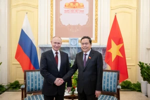 Chủ tịch Quốc hội Trần Thanh Mẫn với Tổng thống Liên bang Nga Vladimir Putin hồi tháng 6/2024. Ảnh: Phạm Thắng/quochoi.vn