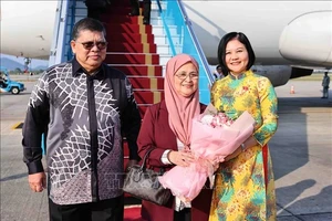 Lễ đón Chủ tịch Hạ viện Malaysia Tan Sri Dato’ Johari Bin Abdul và Phu nhân tại Sân bay quốc tế Nội Bài, ngày 22/10. Ảnh: Minh Đức/TTXVN 