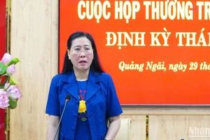 Bí thư Tỉnh ủy Quảng Ngãi Bùi Thị Quỳnh Vân, Trưởng Ban Chỉ đạo Tỉnh ủy về phòng, chống tham nhũng, tiêu cực phát biểu kết luận cuộc họp.