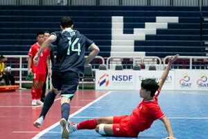 Lứa trẻ của Đội tuyển futsal Việt Nam gây ấn tượng với tinh thần thi đấu quả cảm. Ảnh: VFF