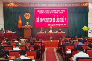 Quang cảnh kỳ họp chuyên đề lần thứ 7, khóa IV, nhiệm kỳ 2021-2026, Hội đồng nhân dân tỉnh Đắk Nông.