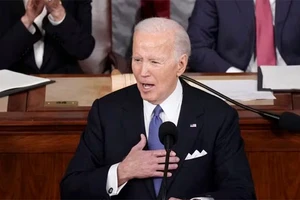 Tổng thống Mỹ Joe Biden đọc Thông điệp Liên bang năm 2024. (Ảnh: Reuters)