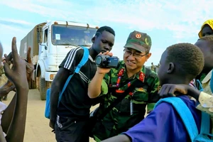 Tác giả trong chuyến tác nghiệp tại Cộng hòa Nam Sudan (tháng 10/2018).