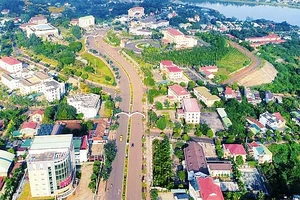 Một góc thành phố Gia Nghĩa, tỉnh Ðắk Nông hôm nay.