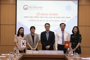 Lễ khai giảng khóa học tiếng Hàn dành cho cán bộ của Bảo hiểm xã hội Việt Nam ngày 14/5/2024. (Ảnh: VSS)
