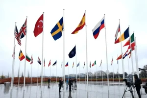 Cờ Thụy Điển tại trụ sở NATO (Brussels, Bỉ). Ảnh | AP