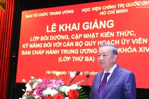 Đồng chí Tổng Bí thư, Chủ tịch nước Tô Lâm phát biểu ý kiến chỉ đạo tại Lễ khai giảng Lớp bồi dưỡng, cập nhật kiến thức, kỹ năng đối với cán bộ quy hoạch Ủy viên Ban Chấp hành Trung ương Đảng khóa XIV (lớp thứ 3).